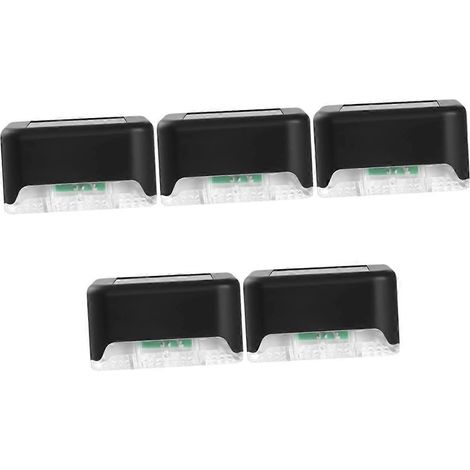 Lot de 5 lampes solaires LED étanches pour marches, terrasses et allées de jardin. Éclairage extérieur idéal pour terrasses, allées et patios, en métal, bois, pour intérieur (1/5)