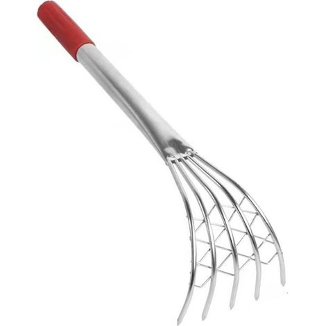 Avec râteau à griffes en filet, griffe à palourde à 5 dents, utilisé pour le désherbage et le creusement de plage, 40 cm. (1/4)