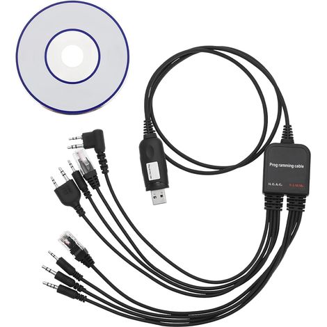 8-in-1 USB Programming Cable, Radio Programming Wire, Compatible with MOTOROLA, KENWOOD, HYT, and ICOM (1/5)