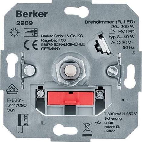 BERKER 4011334510055 2909 VARIATEUR D'INTENSITÉ ROTATIF À LED