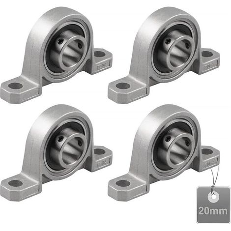 4 Pièces Roulements de Bloc d'oreiller Palier Roulement à Billes en Alliage de Zinc Paliers à Semelle avec Base en fonte solide Taille 20mm (1/5)