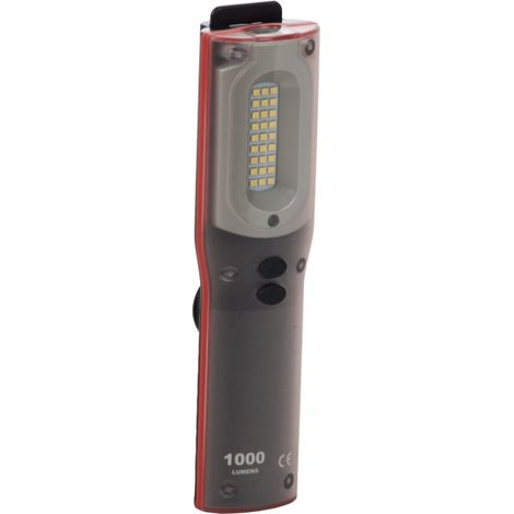 Ceba – Lampe torche LED 1000 lumens – Alimentation sur batterie Li-on – 2 puissances d’éclairage – IP54 – Crochet rétractable et pied stabilisateur (1/3)