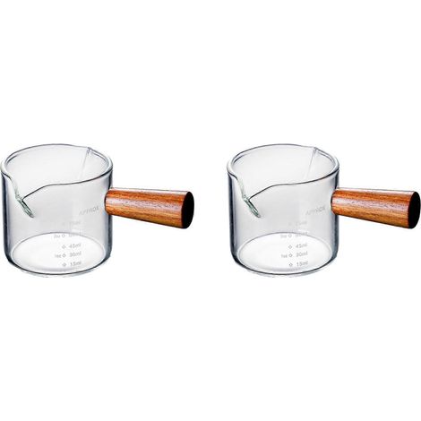 2X Colored espresso S verre double bec verseur mesure Triple pichet lait tasse avec 2 bec verseur (1/5)