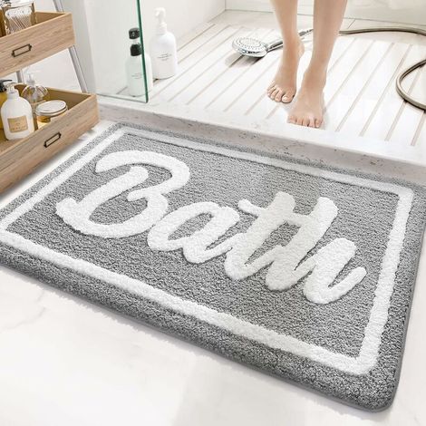 Tappetino da bagno antiscivolo, morbido tappeto da bagno in microfibra, tappetino da doccia assorbente, lavabile in lavatrice, 50 x 80 cm - blu scuro