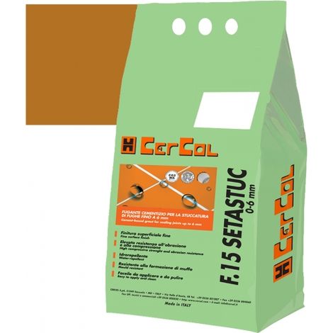F15 SETASTUC 0-6 Stucco cementizio Idrorepellente fughe pavimento parete kg.5 CERCOL 20 Nocciola