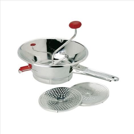 Passe-légumes inox 24cm – Grilles interchangeables pour purées, coulis et légumes filandreux – Fabrication française – Garantie 5 ans – Guillouard (1/7)