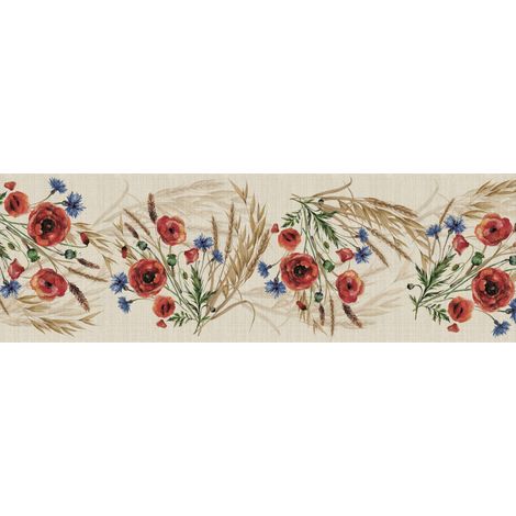 Tappeto Passatoia Cucina Antiscivolo Linea Futura Papaveri By Suardi, misura52x180colorePapaveri