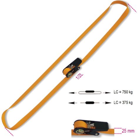 sangle de sangle pour attacher les bagages A l&39anneau et au cliquet 25 mm
