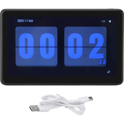 Horloge Digitale à Rabat Acier Inox 304 Prévisions Météo Réveil Sans Fil Écran LCD Batterie 6000mAh Design Moderne Bureau (1/5)