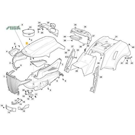 OBERE MOTORHAUBE TNS GELB STIGA ORIGINAL STIGA - 325076978/0