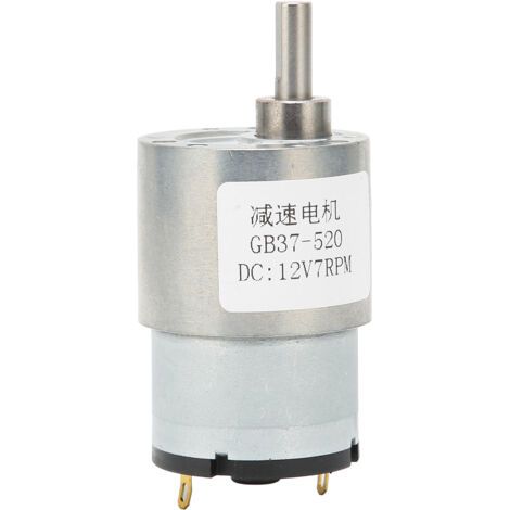 BUNTHAUS Moteur à engrenages DC12V à micro-réduction de vitesse, accessoires de machines, 7 tr/min GB37‑520 (1/5)