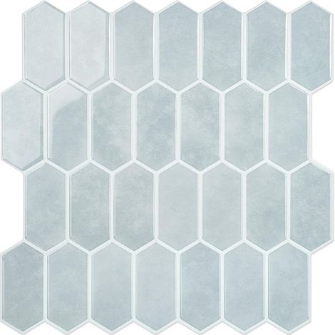 30,5x30,5 cm Carreaux Hexagonaux Longs À Décoller Et Coller Pour Cuisine, 10 Feuilles De Carreaux Muraux Auto adhésifs 3D, Autocollants Pour Carrelage (1/4)