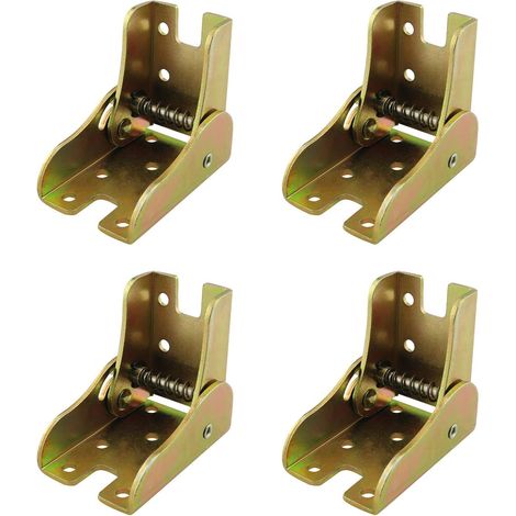 4 charnières pliantes autobloquantes à 90 degrés en acier inoxydable, équerres de fixation pour pieds de meubles (1/3)