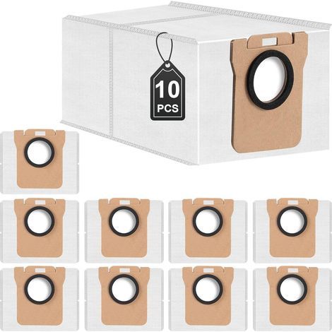 10 Staubsaugerbeutel für Dreame L10s Ultra / L10 Ultra / L10s Pro / L10s Plus / L10 Prime / L20 Ultra / X40 Ultra / Xiaomi X10+ Saugroboter – Ersatz-Zubehörset