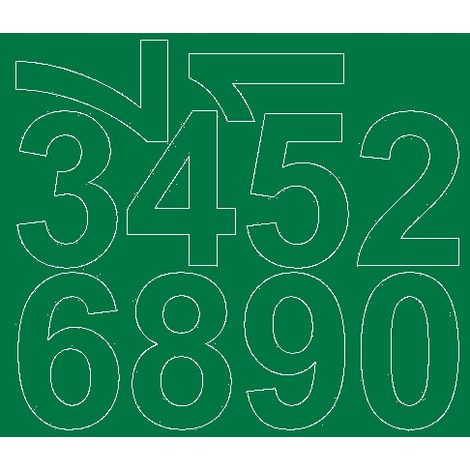 Números adhesivos de 8 cm, color verde mate. (1/2)
