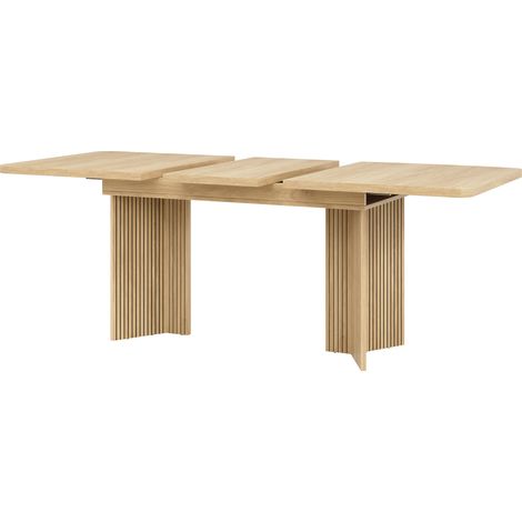Ausziehbarer Esstisch 120–160 cm MDF und Metall in Eichenoptik (1/5)