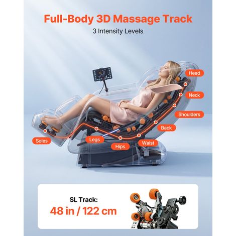 Fauteuil de Massage 3D à Gravité Zéro pour Tout le Corps, Repose-pieds Extensible, Modes Automatiques, Coussins Gonflables, Chauffa… (1/5)
