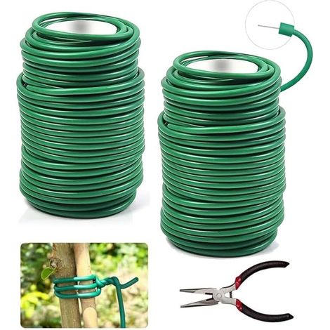 Fil Jardinage Vert,2 Rouleau Fil De Jardin Vert Souple 3,5mm x 40m,Fil Attache Tomate, Fil De Plante Supportant La Fixation Des Attaches Pour Plantes Grimpantes Fournitures De Jardinage (1/5)