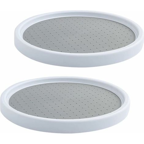 Estante giratorio de plástico de 2 piezas para especias, bandeja giratoria redonda para almacenamiento de especias, estante para especias, bandeja giratoria para armario de cocina para refrigerador, a (1/5)