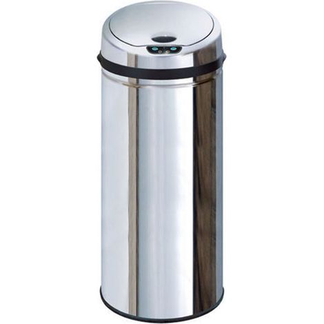 Kitchen Move – Poubelle automatique 50l inox – Ouverture infrarouge – 2 boutons manuels – Cerclage pour sac – Dimensions 31 cm x 90 cm