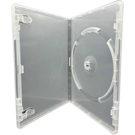 Lot de 5 boîtiers transparents tranche 14 mm pour 1 disque CD/DVD/Blu-Ray, clips + manchon inclus (1/5)