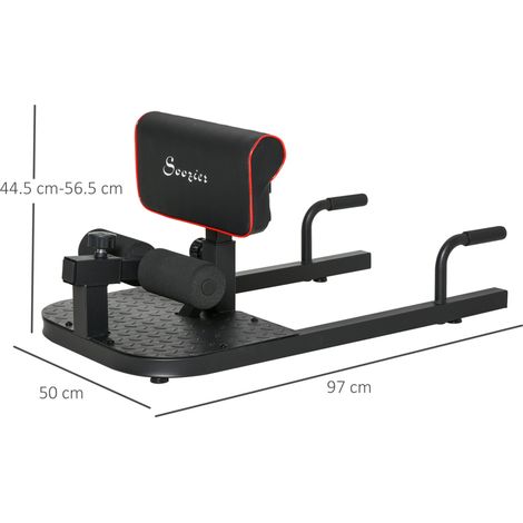 Macchina sissy squat 3 in 1 regolabile in acciaio nero, portata 120 kg DESVIAE (1/4)