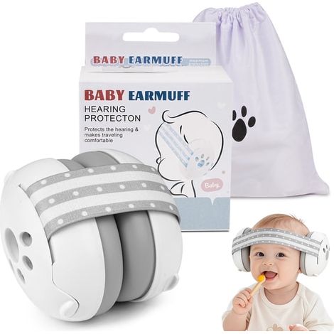 Casque antibruit pour bébé : Offre une protection contre le bruit aux nourrissons de moins de 36 mois  un accessoire de voyage indispensable pour prévenir les dommages auditifs et améliorer le sommeil (1/5)