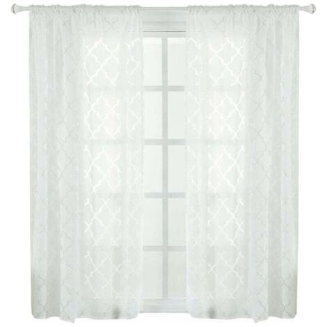 100 x 250 cm Polyester-Vorhang mit schönem, modernem Muster – Verdunkelungsvorhang für Schlaf- oder Wohnzimmer (Blau)