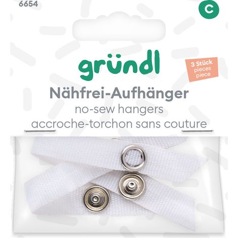 Gründl Nähfrei-Aufhänger weiß 3 Stück