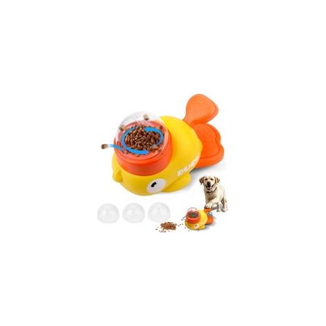 Distributeurs de Nourriture pour Chiens, Interactive Duck Dog Treat Dispenser Toy, 2 en 1 et Alimentation Lente pour Chiens de Petite et Moyenne Taille, Balle Interactive pour Chien