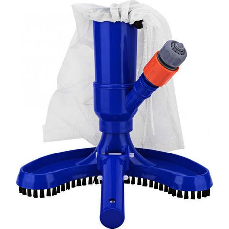 Cepillo de limpieza para piscinas con bolsa de malla, ideal para piscinas pequeñas, estanques, fuentes y spas (conector europeo).
