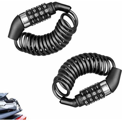 Antivol de casque de moto en deux parties, 140 cm, antivol portable avec serrure à combinaison à 4 chiffres (1/5)