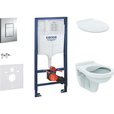 Grohe Rapid SL - Modulo di installazione a parete, WC Alpha con sedile, placca di comando Skate Cosmopolitan, cromo 38528SET-KR