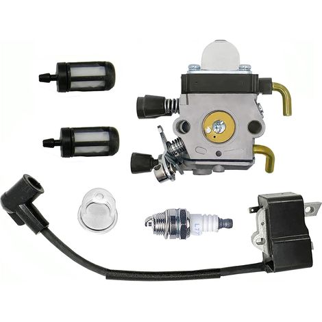 Carburetor and Ignition Coil with Spark Plug Fuel Filter for STIHL FS75 FS80 FS85 FC85 HT70 HS75 HL75 HT75 HS80 Trim Cutter