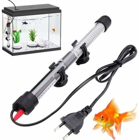 Chauffage D'aquarium, 50W Réchauffeur Submersible, Réchauffeur d'Aquarium avec Ventouse, Réchauffeur à Immersion Réglable, Réchauffeur de Thermostat d'Aquarium pour Eau Mer, Eau Douce (1/4)