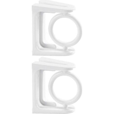Support adhésif pour tringle à rideaux, support de rangement, lot de 2, ABS blanc (1/5)
