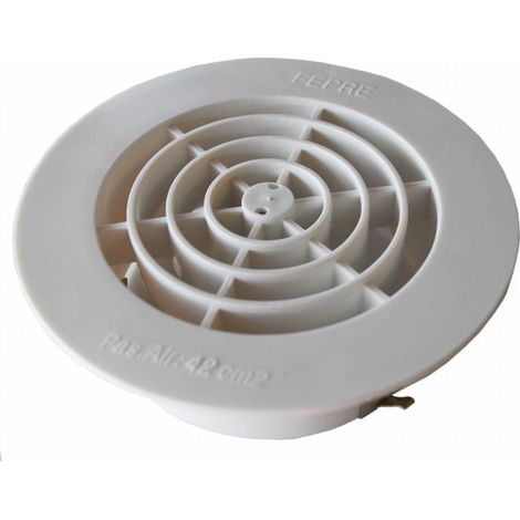 FPLUS rejilla empot.plast.tubo gat 100 , Rejilla de plastico para tubo de 100 mm con garras 
Color. Blanco