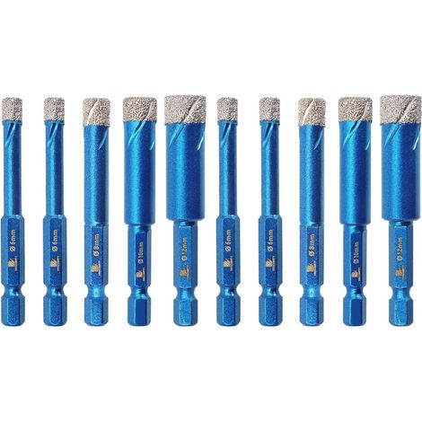 Diamantbohrer Set 10tlg. 6-12mm für Fliesen, Keramik, Glas, Granit (1/5)