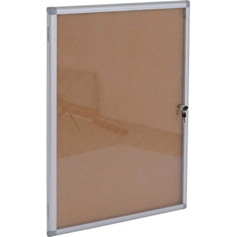 [NEUWERTIG] Schaukasten HHG-958, Memoboard Pinnwand mit Korkoberfläche, Aluminium abschließbar inkl. Zubehör 95x68x7cm (1/5)