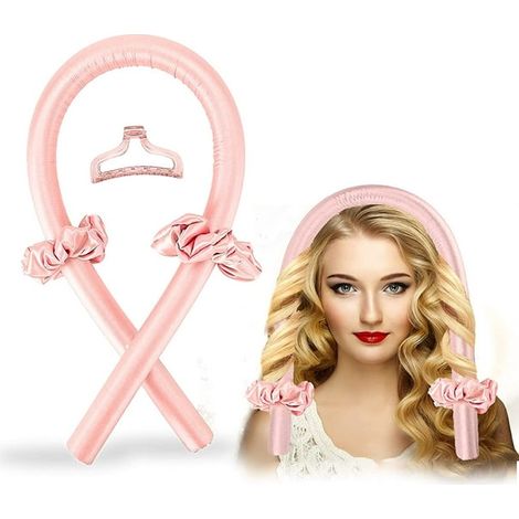 Lot de 2 Bigoudis sans chaleur, bandeau frisé pour cheveux, anneau à boucles DIY, coiffure souple sans fer, accessoire nuit (1/5)