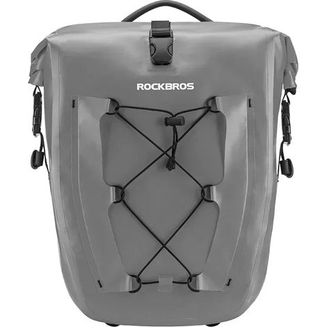 (Gris) Sacoches de vélo, étanches, capacité de 25 litres, pour les voyages longue distance. (1/5)