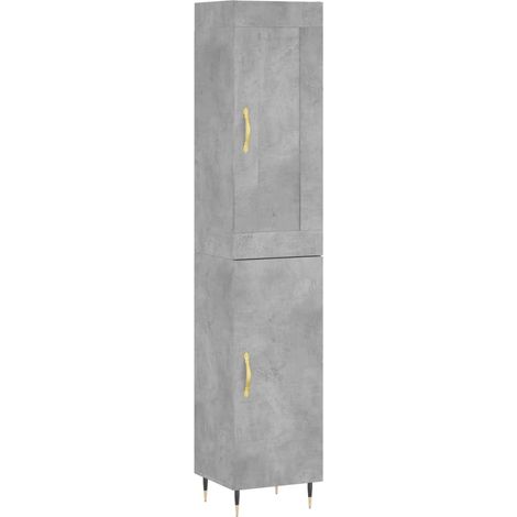 Maison Exclusive - Buffet haut Gris béton 34,5x34x180 cm Bois d'ingénierie (1/5)