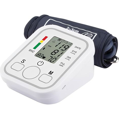 Tensiomètre Bras Tensiomètre Électronique avec Détection d'Arythmie Utilisation Simple – Affichage LCD – Mémoire Intégrée – Brassard Réglable (1/5)