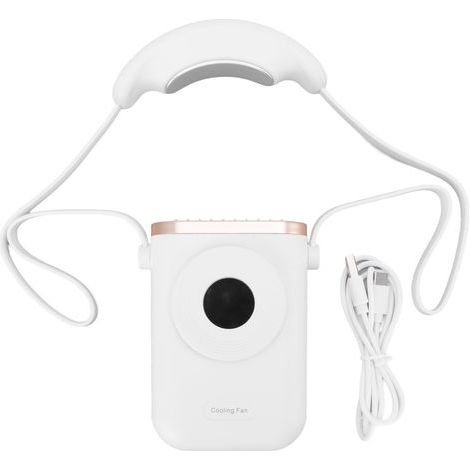 Ventilateur de cou 1.5S - Refroidissement rapide, portable, mini, sans pales, blanc, pour bureau et extérieur (1/5)