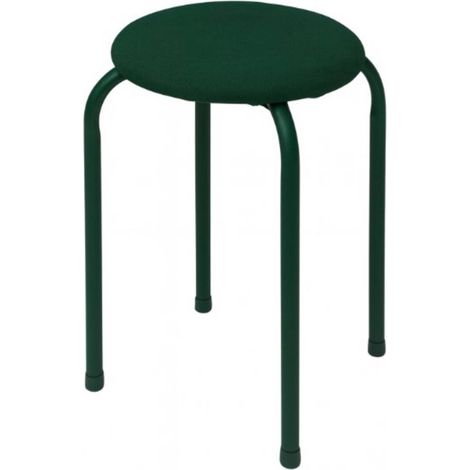 Sgabello impilabile in velluto kaki - 5five (1/3)