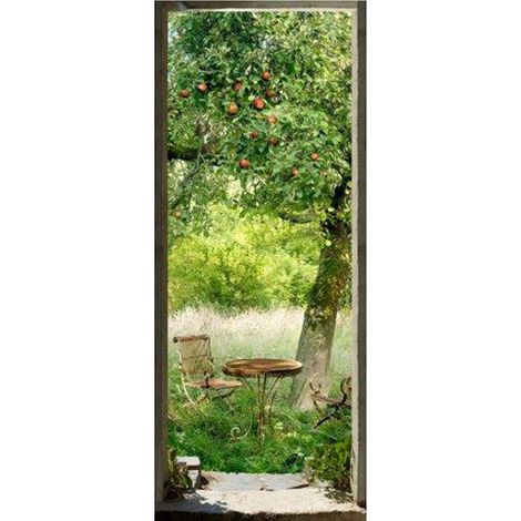 Sticker trompe l'oeil 83x204cm motif déjeuner sur l'herbe