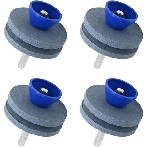 Affûteur de lames de tondeuse - Lot de 4 - 5,6 x 6,4 cm - Bleu et gris - Double couche - Accessoires pour tondeuse (1/5)