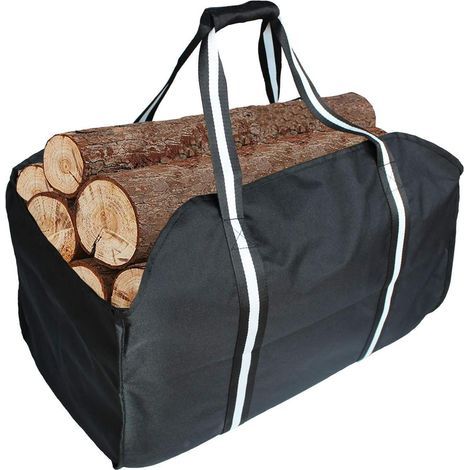 Porte-bûches et sac fourre-tout de qualité supérieure - Robuste et extra large - Idéal pour cheminées, poêles à bois, bois à brûler, camping, plage, aménagement paysager (1/4)