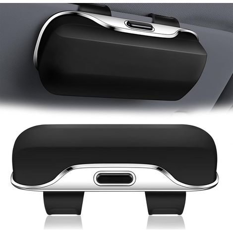 Étui à lunettes de soleil pour pare-soleil de voiture, étui portable pour lunettes de soleil de voiture, compatible avec la plupart des véhicules (noir) (1/2)