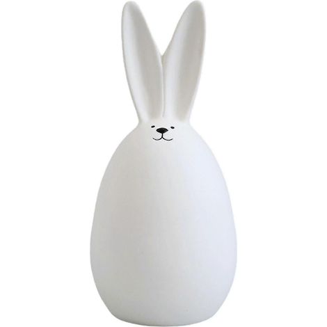 Figurine de lapin de Pâques – Statue décorative de collection (diamètre 15 cm) – Couleur : Blanc (1/5)